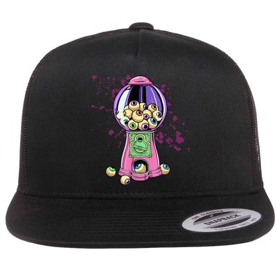 Weirdcore Aesthetic Eyeball Bubble Gumball Machine Halloween Flatbill Hat