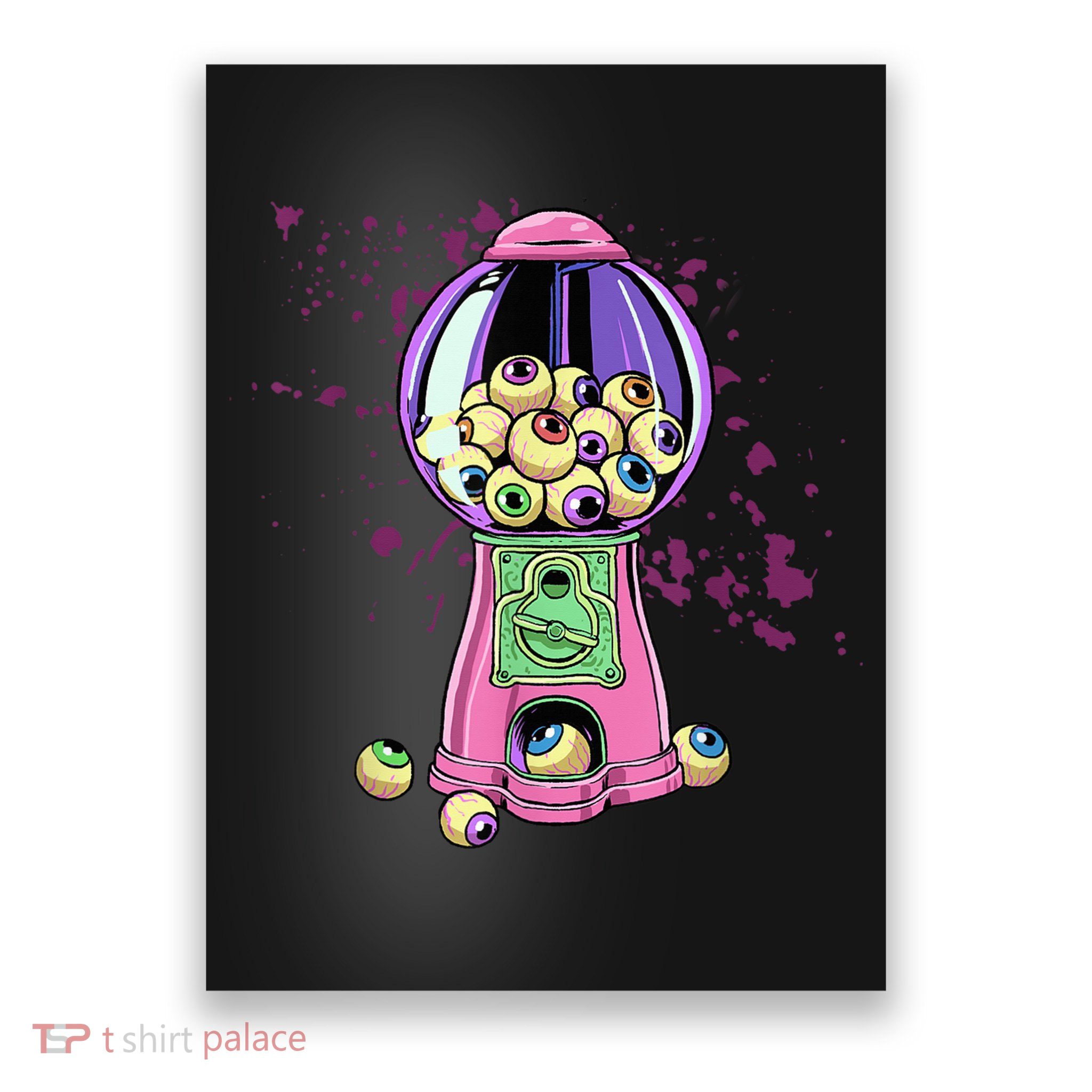 Weirdcore Aesthetic Eyeball Bubble Gumball Machine Halloween Poster