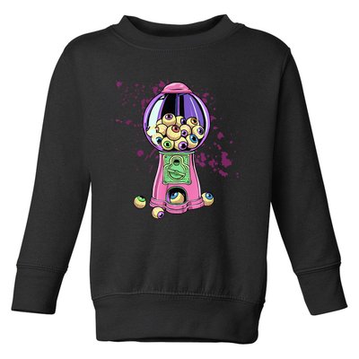 Weirdcore Aesthetic Eyeball Bubble Gumball Machine Halloween Toddler Sweatshirt
