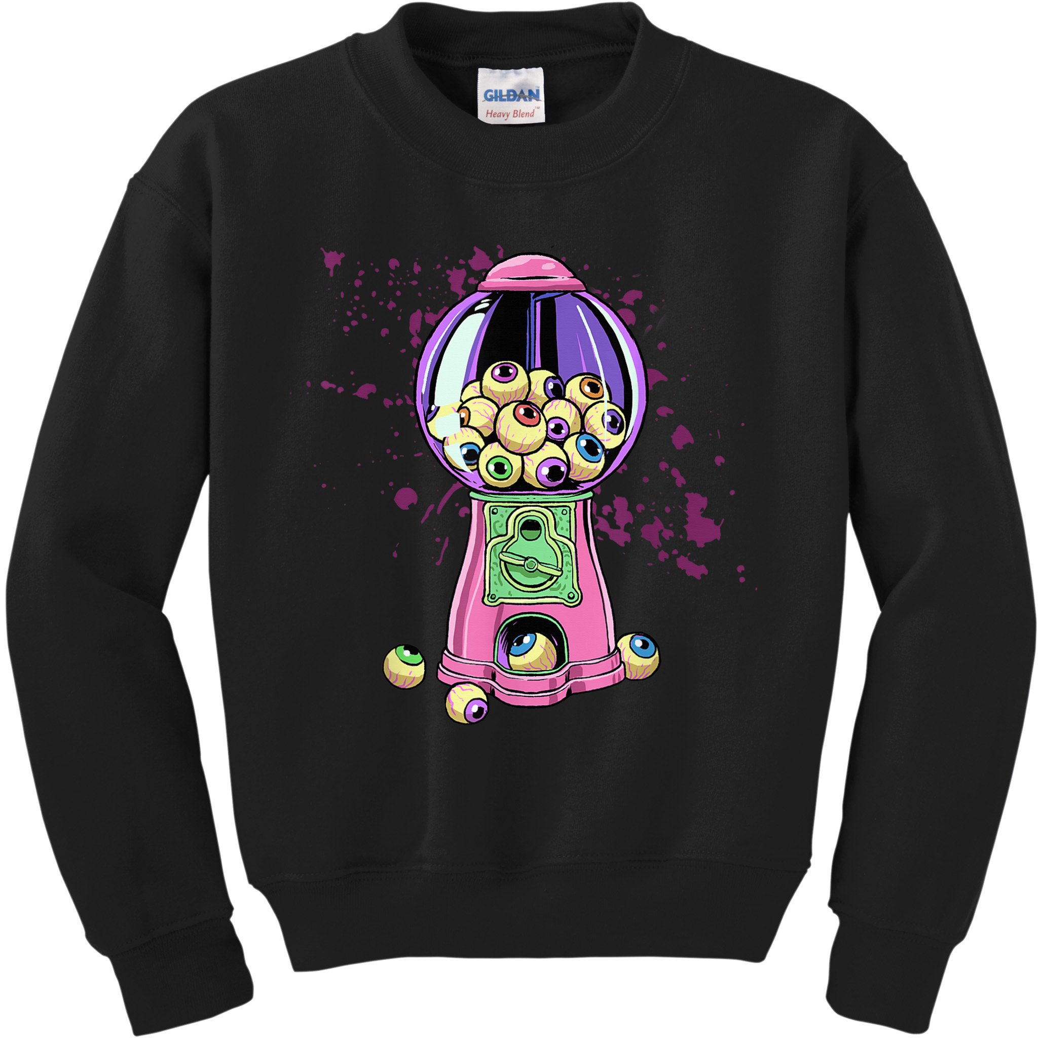 Weirdcore Aesthetic Eyeball Bubble Gumball Machine Halloween Kids Sweatshirt