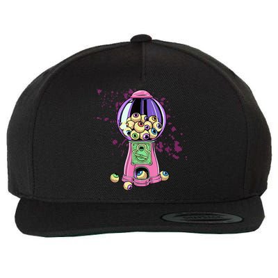 Weirdcore Aesthetic Eyeball Bubble Gumball Machine Halloween Wool Snapback Cap