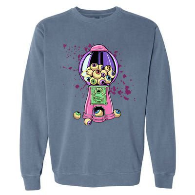 Weirdcore Aesthetic Eyeball Bubble Gumball Machine Halloween Garment-Dyed Sweatshirt