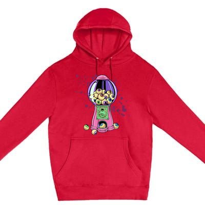 Weirdcore Aesthetic Eyeball Bubble Gumball Machine Halloween Premium Pullover Hoodie