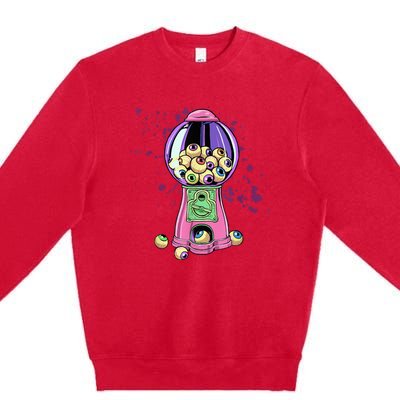 Weirdcore Aesthetic Eyeball Bubble Gumball Machine Halloween Premium Crewneck Sweatshirt