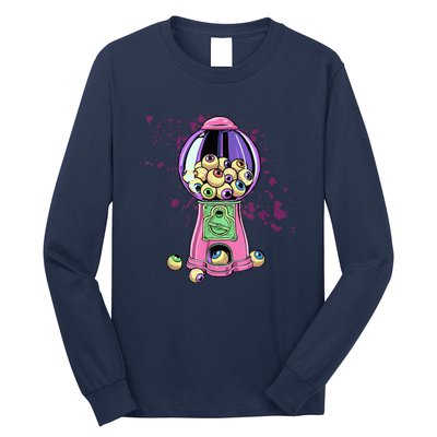 Weirdcore Aesthetic Eyeball Bubble Gumball Machine Halloween Long Sleeve Shirt