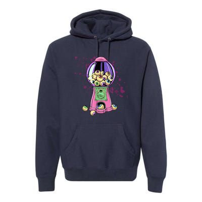 Weirdcore Aesthetic Eyeball Bubble Gumball Machine Halloween Premium Hoodie