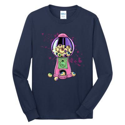 Weirdcore Aesthetic Eyeball Bubble Gumball Machine Halloween Tall Long Sleeve T-Shirt