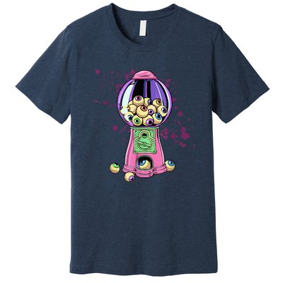 Weirdcore Aesthetic Eyeball Bubble Gumball Machine Halloween Premium T-Shirt