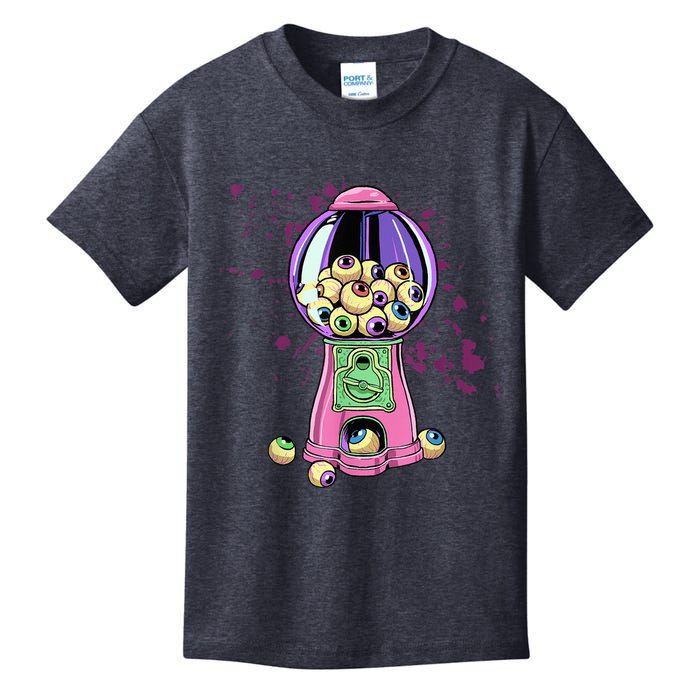 Weirdcore Aesthetic Eyeball Bubble Gumball Machine Halloween Kids T-Shirt