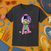 Weirdcore Aesthetic Eyeball Bubble Gumball Machine Halloween Kids T-Shirt