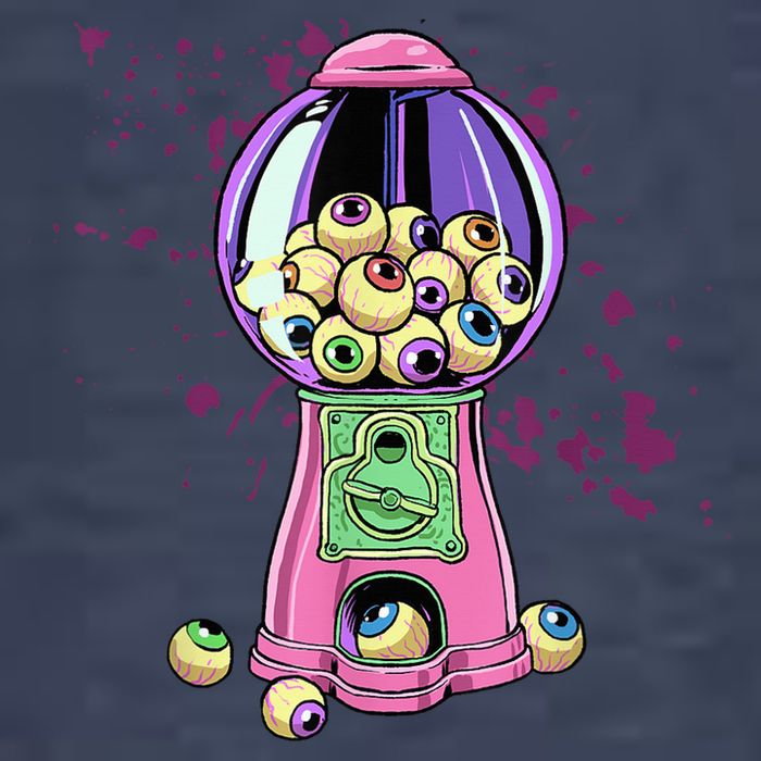 Weirdcore Aesthetic Eyeball Bubble Gumball Machine Halloween Kids T-Shirt