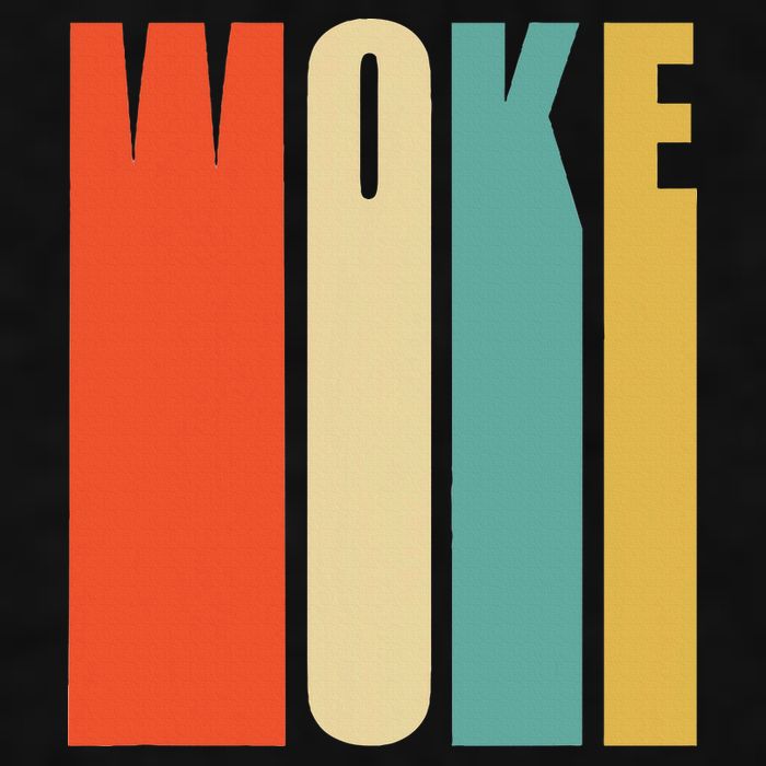 Woke Af Extremely Woke In Retro 60s Style Ladies PosiCharge Tri-Blend Wicking Tank