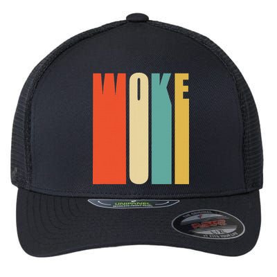 Woke Af Extremely Woke In Retro 60s Style Flexfit Unipanel Trucker Cap