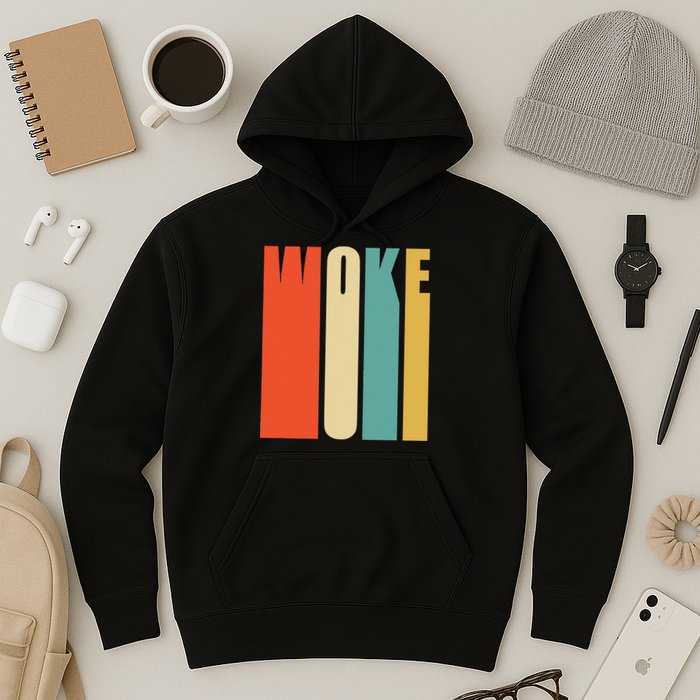 Woke Af Extremely Woke In Retro 60s Style Hoodie