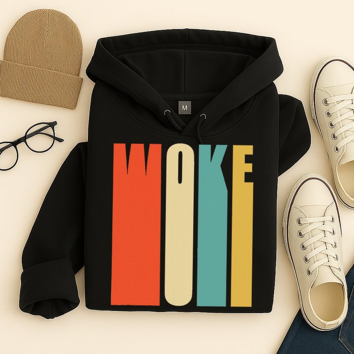 Woke Af Extremely Woke In Retro 60s Style Hoodie