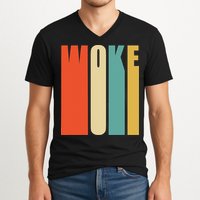 Woke Af Extremely Woke In Retro 60s Style V-Neck T-Shirt