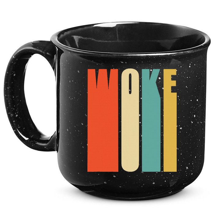 Woke Af Extremely Woke In Retro 60s Style 15oz Campfire Ceramic Mug