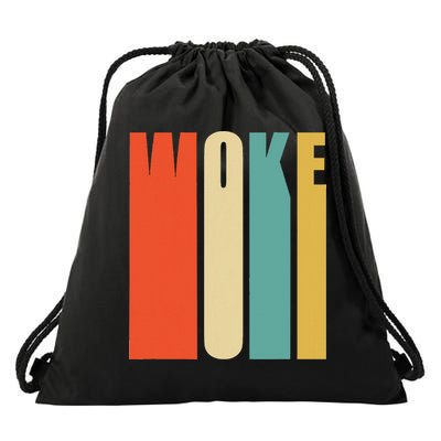 Woke Af Extremely Woke In Retro 60s Style Drawstring Bag