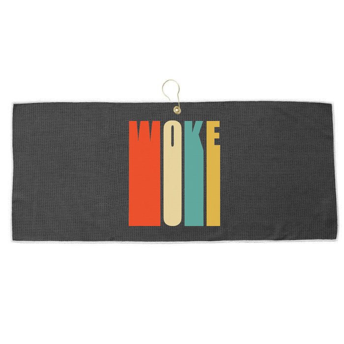 Woke Af Extremely Woke In Retro 60s Style Large Microfiber Waffle Golf Towel