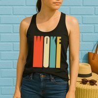 Woke Af Extremely Woke In Retro 60s Style Womens Tank Top