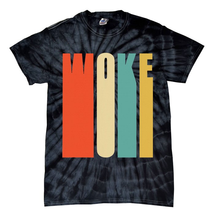 Woke Af Extremely Woke In Retro 60s Style Tie-Dye T-Shirt