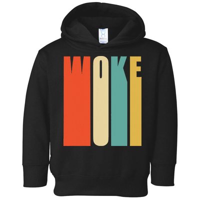 Woke Af Extremely Woke In Retro 60s Style Toddler Hoodie