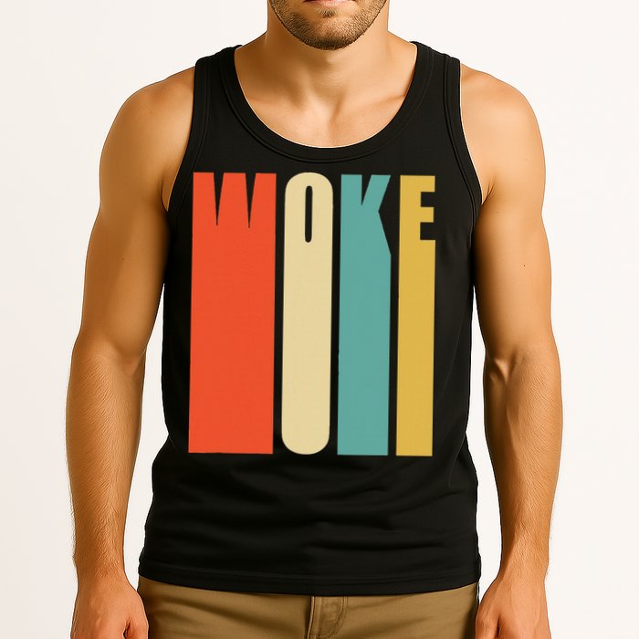 Woke Af Extremely Woke In Retro 60s Style Tank Top