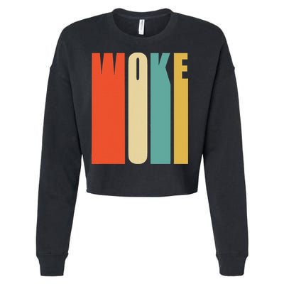 Woke Af Extremely Woke In Retro 60s Style Cropped Pullover Crew