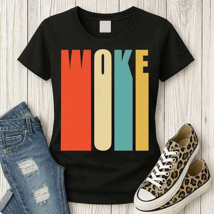 Woke Af Extremely Woke In Retro 60s Style Womens T-Shirt