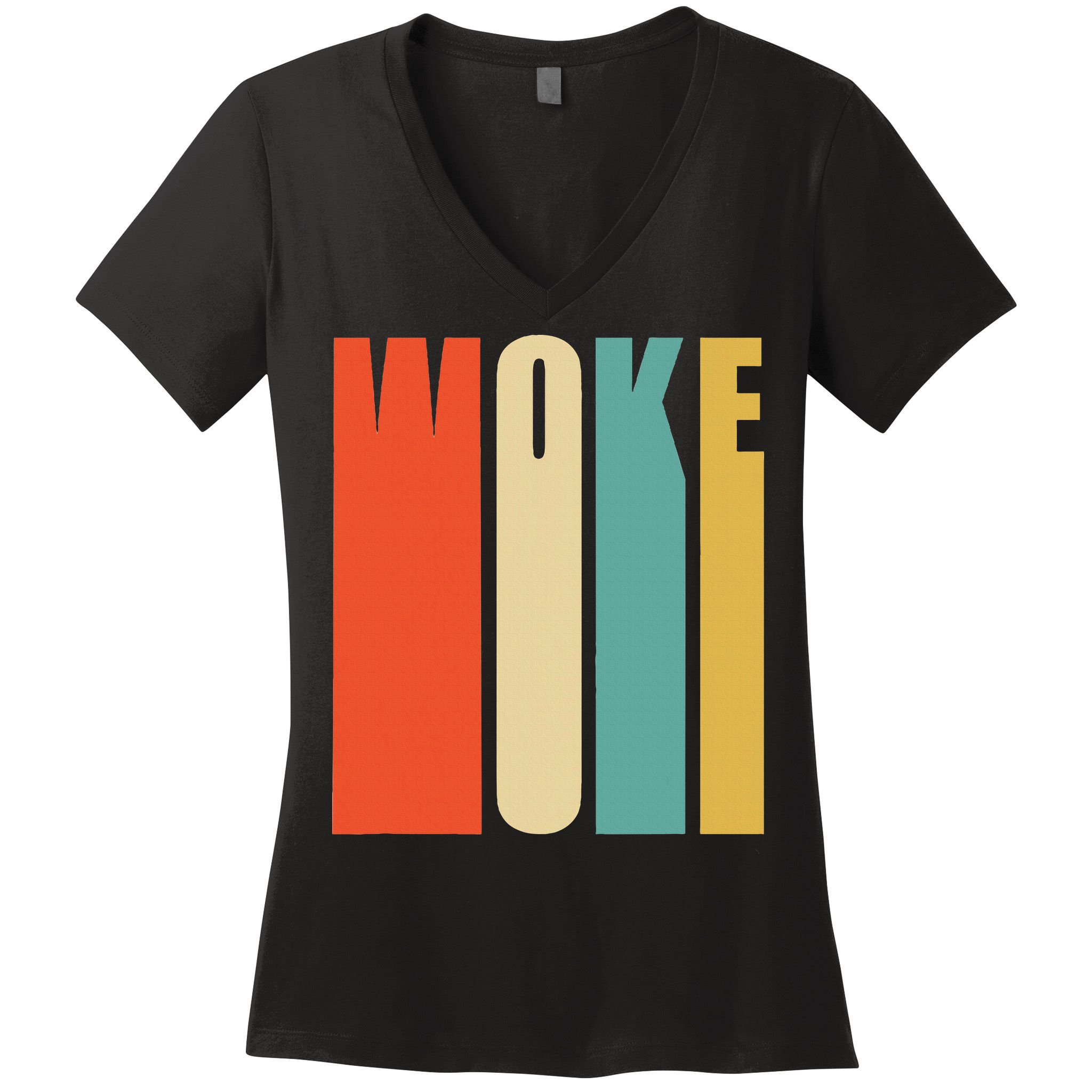 Woke Af Extremely Woke In Retro 60s Style Women's V-Neck T-Shirt