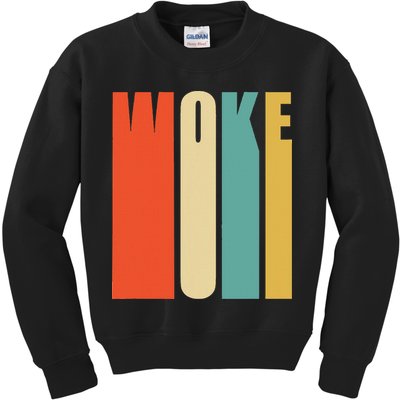 Woke Af Extremely Woke In Retro 60s Style Kids Sweatshirt