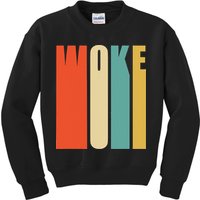 Woke Af Extremely Woke In Retro 60s Style Kids Sweatshirt