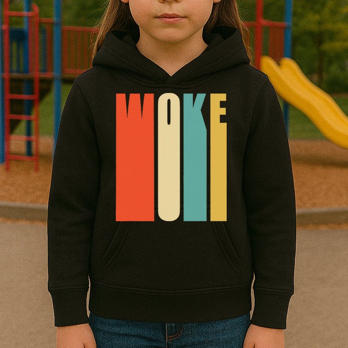 Woke Af Extremely Woke In Retro 60s Style Kids Hoodie