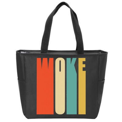 Woke Af Extremely Woke In Retro 60s Style Zip Tote Bag