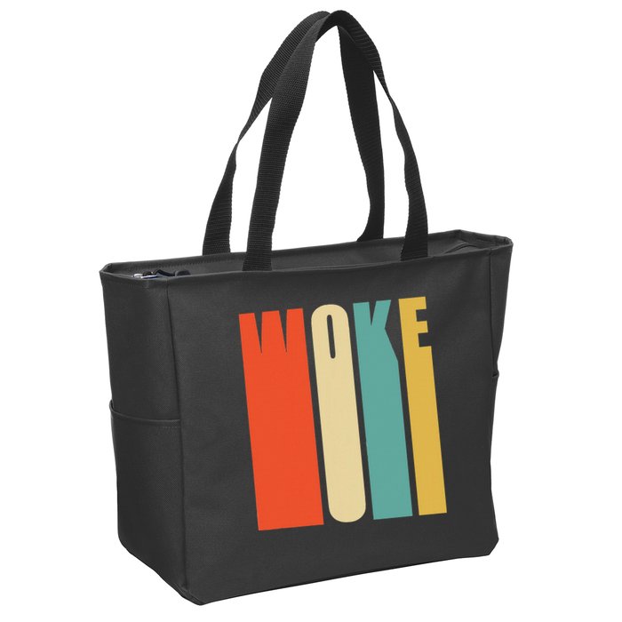Woke Af Extremely Woke In Retro 60s Style Zip Tote Bag