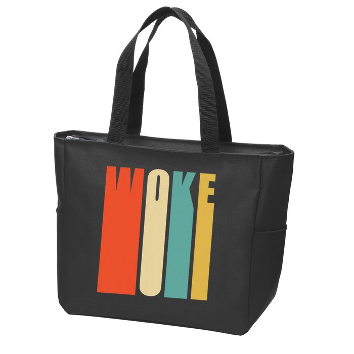 Woke Af Extremely Woke In Retro 60s Style Zip Tote Bag