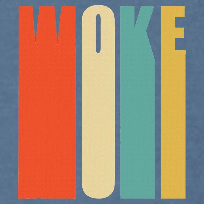Woke Af Extremely Woke In Retro 60s Style Garment-Dyed Sweatshirt