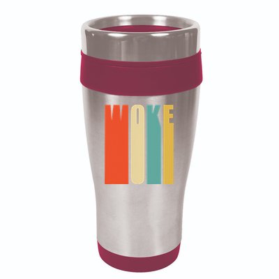Woke Af Extremely Woke In Retro 60s Style 16oz Travel Tumbler