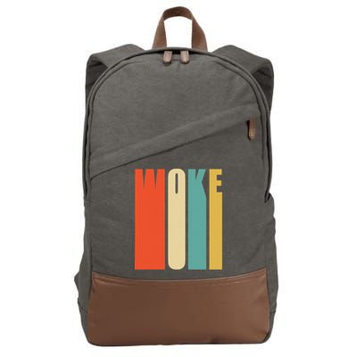 Woke Af Extremely Woke In Retro 60s Style Cotton Canvas Backpack