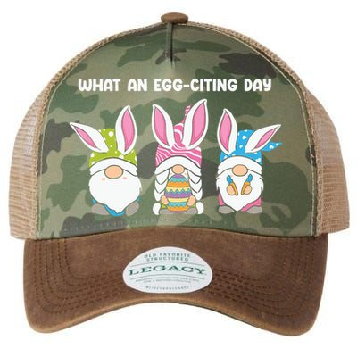 What An Eggciting Day Easter Gnome Easter Day Gift Legacy Tie Dye Trucker Hat