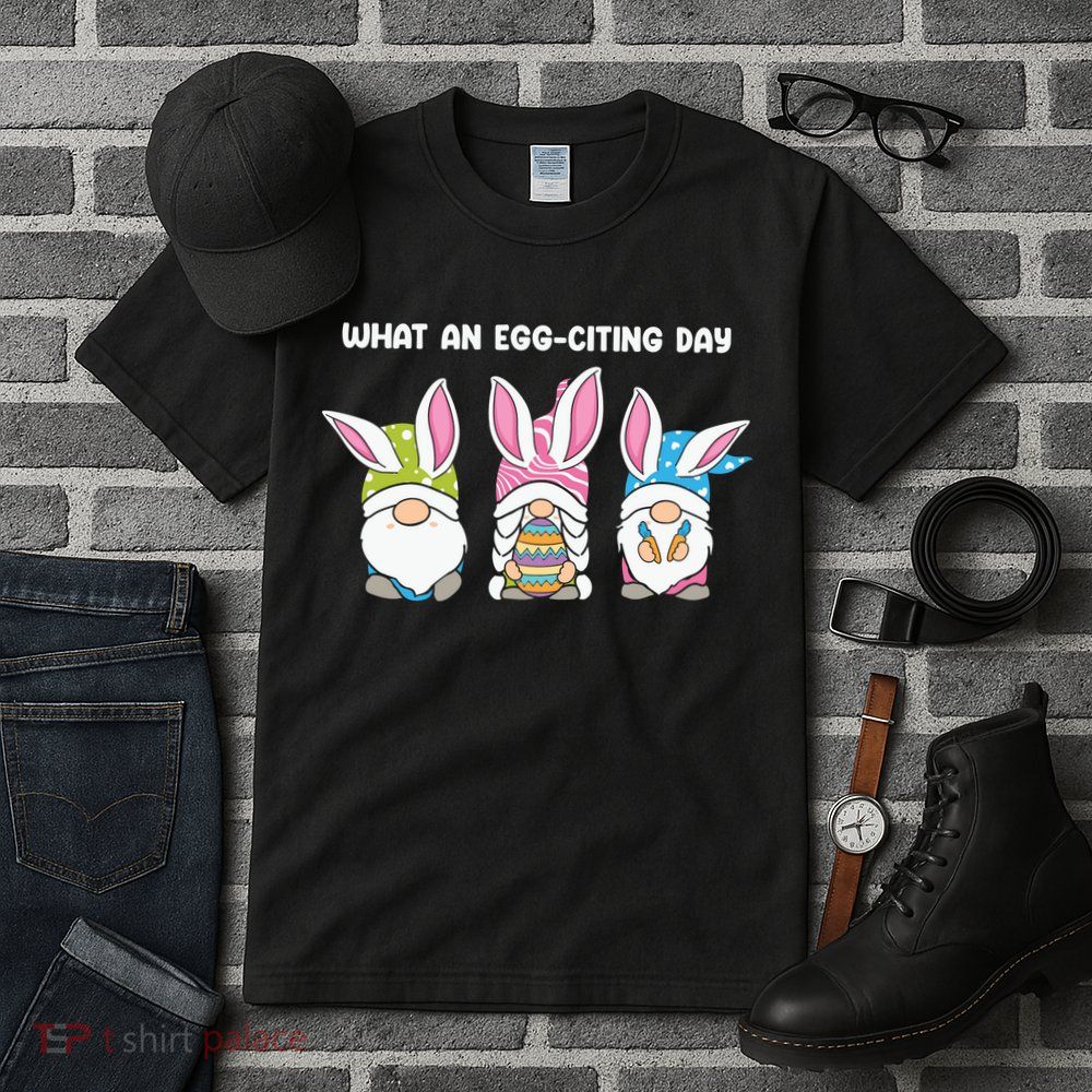 What An Eggciting Day Easter Gnome Easter Day Gift Tall T-Shirt