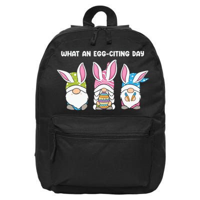 What An Eggciting Day Easter Gnome Easter Day Gift 16 in Basic Backpack