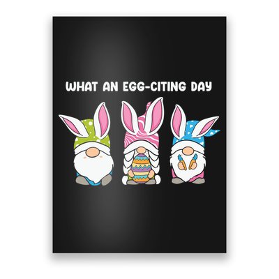What An Eggciting Day Easter Gnome Easter Day Gift Poster