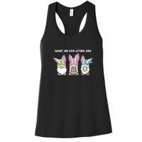 What An Eggciting Day Easter Gnome Easter Day Gift Women's Racerback Tank