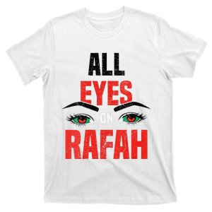 Women All Eyez On Rafah Distressed Eye T-Shirt