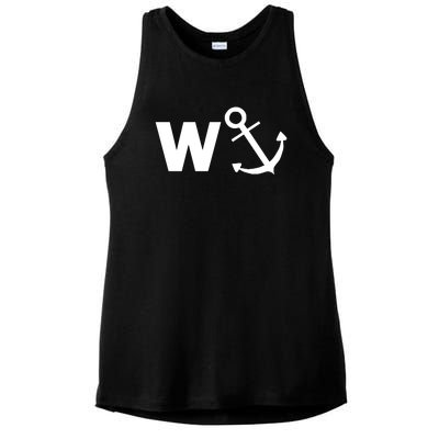 W Anchor Funny Pub Joke Ladies PosiCharge Tri-Blend Wicking Tank