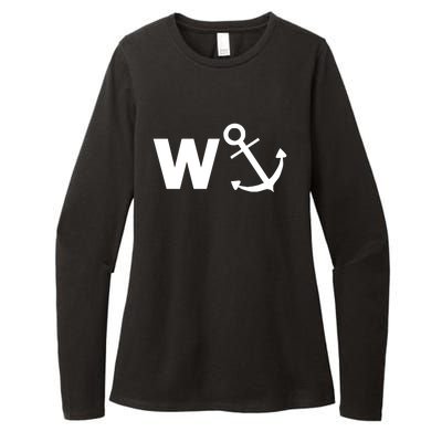 W Anchor Funny Pub Joke Womens CVC Long Sleeve Shirt