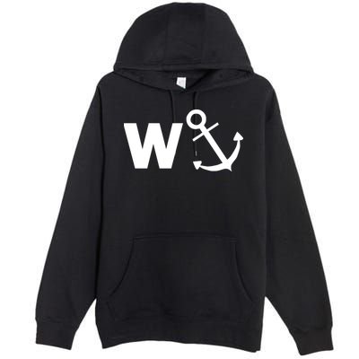 W Anchor Funny Pub Joke Premium Pullover Hoodie