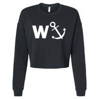 W Anchor Funny Pub Joke Cropped Pullover Crew