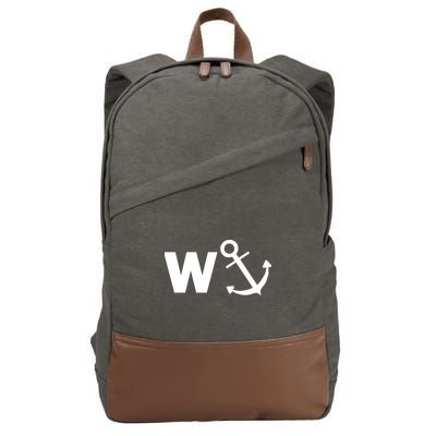 W Anchor Funny Pub Joke Cotton Canvas Backpack